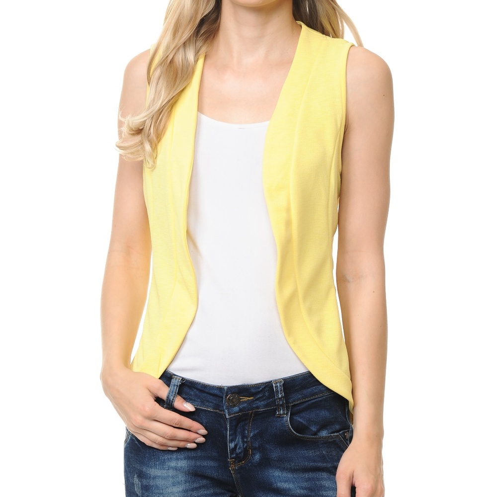 Yellow Sleeveless Blazer